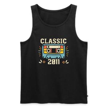 Jahrgang 2011 Retro Geburtstagskassette 2011 - Männer Premium Bio Tank Top - Schwarz - Vorne - Michal (187cm)