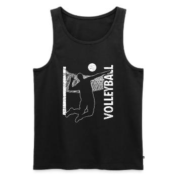 Volleyball Volleyballer Netz Geschenk - Männer Premium Bio Tank Top - Schwarz - Vorne - AI Model Male 178 light (178cm)
