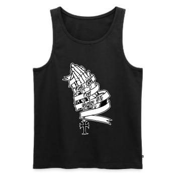 Only God Can Judge Me Praying Hands - Men's Premium Organic Tank Top - black - Front - AI Model Male 178 light (178cm)