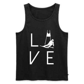 Love Ski Slalom - Männer Premium Bio Tank Top - Schwarz - Vorne - AI Model Male 178 light (178cm)