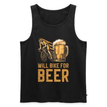 Fahrrad und Bier Phrasen Fahrrad Lustiger Radfahrer - Männer Premium Bio Tank Top - Schwarz - Vorne - AI Model Male 178 light (178cm)