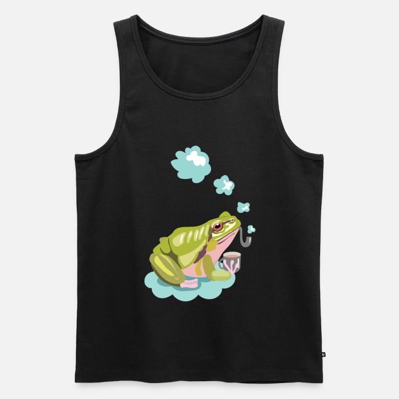 Pfeifenfrosch - Männer Premium Bio Tank Top - Schwarz