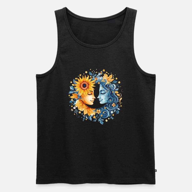 Sun & Moon - Männer Premium Bio Tank Top - Schwarz