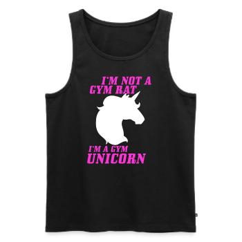 Im not a Gym Rat Im a Gym Unicorn funny Fitness - Men's Premium Organic Tank Top - black - Front - AI Model Male 178 light (178cm)