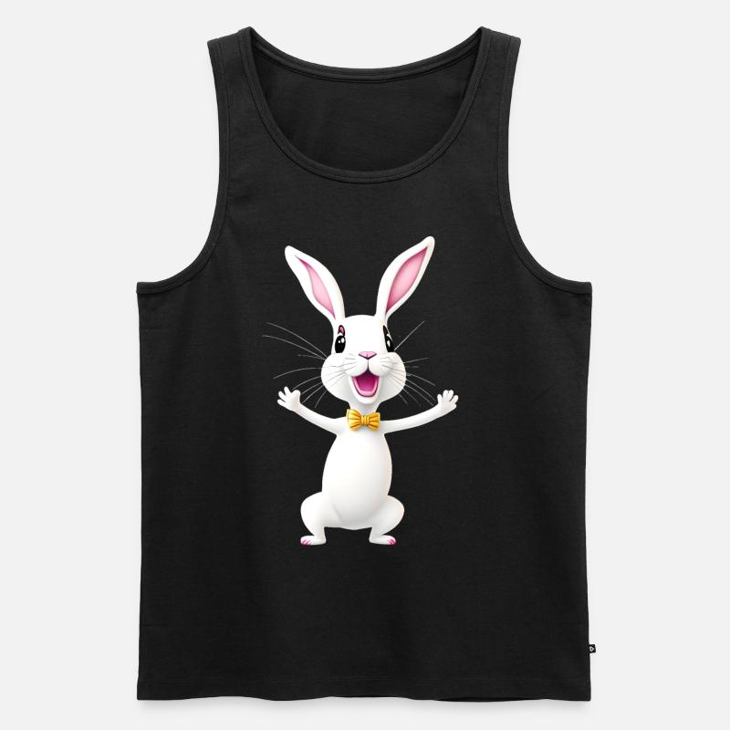 Lustiger Osterhase - Männer Premium Bio Tank Top - Schwarz
