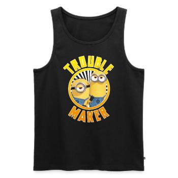 Minions Deux Minions Trouble Maker - Débardeur bio Premium Homme - noir - Devant - AI Model Male 178 light (178cm)