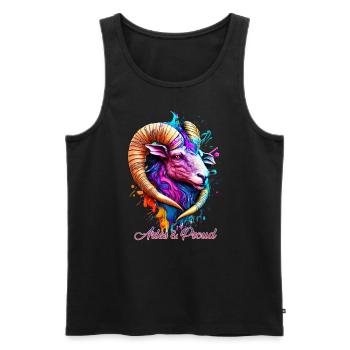 Widder und Stolz - Männer Premium Bio Tank Top - Schwarz - Vorne - AI Model Male 178 light (178cm)
