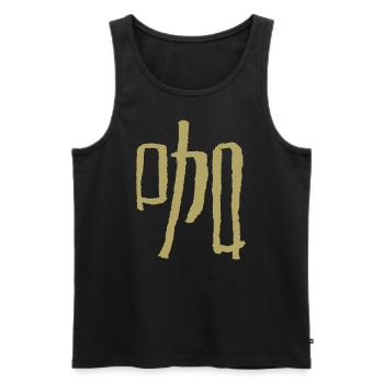 Café (en japonais) - Débardeur bio Premium Homme - noir - Devant - Michal (187cm)