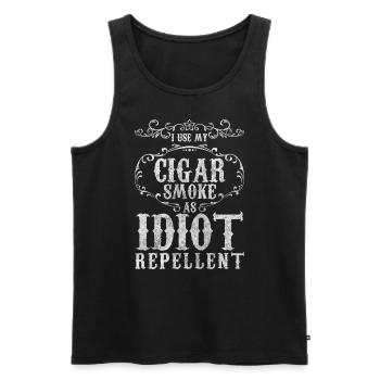 Fumer cigare Soirée des hommes Cuba plaisir - Débardeur bio Premium Homme - noir - Devant - AI Model Male 178 light (178cm)