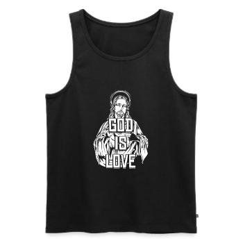 God is love Jesus Christ - Men's Premium Organic Tank Top - black - Front - Michal (187cm)