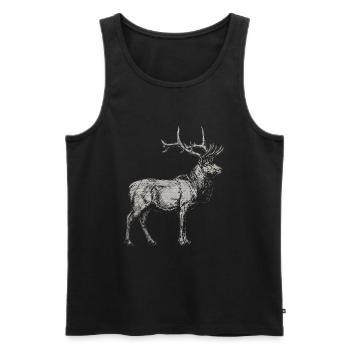 Deer deer elk antler animal forest animal gift - Men's Premium Organic Tank Top - black - Front - Michal (187cm)