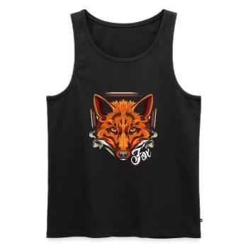Renard roux Moderne et branché - Débardeur bio Premium Homme - noir - Devant - Michal (187cm)
