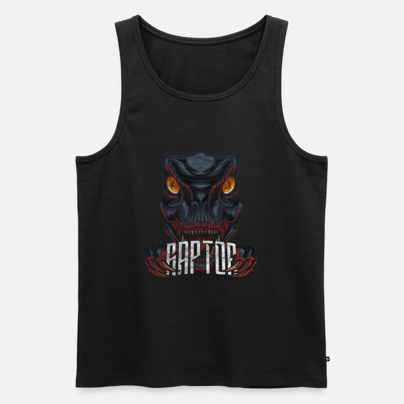 Velociraptor Modern Dinosaurier - Männer Premium Bio Tank Top - Schwarz