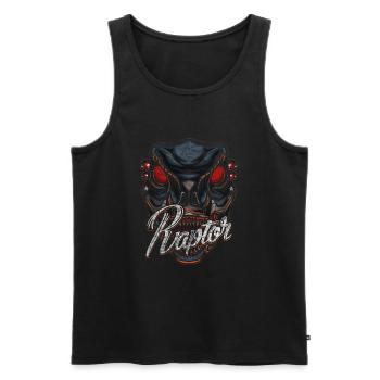 Cyborg Raptor Dinosaur Scifi - Men's Premium Organic Tank Top - black - Front - Michal (187cm)