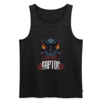 Dinosaur Dino Raptor - Men's Premium Organic Tank Top - black - Front - AI Model Male 178 light (178cm)