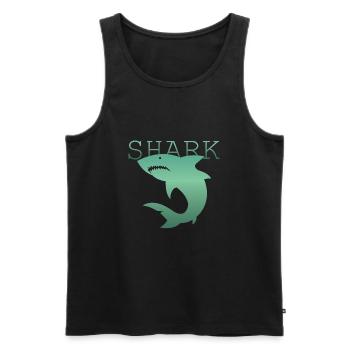 Hai - Männer Premium Bio Tank Top - Schwarz - Vorne - AI Model Male 178 light (178cm)