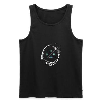 To run - Men's Premium Organic Tank Top - black - Front - Michal (187cm)