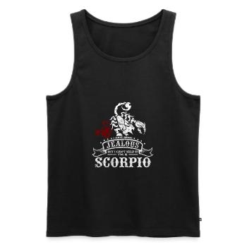 Zodiac Scorpion Scorpion Zodiaque Moderne - Débardeur bio Premium Homme - noir - Devant - AI Model Male 178 light (178cm)