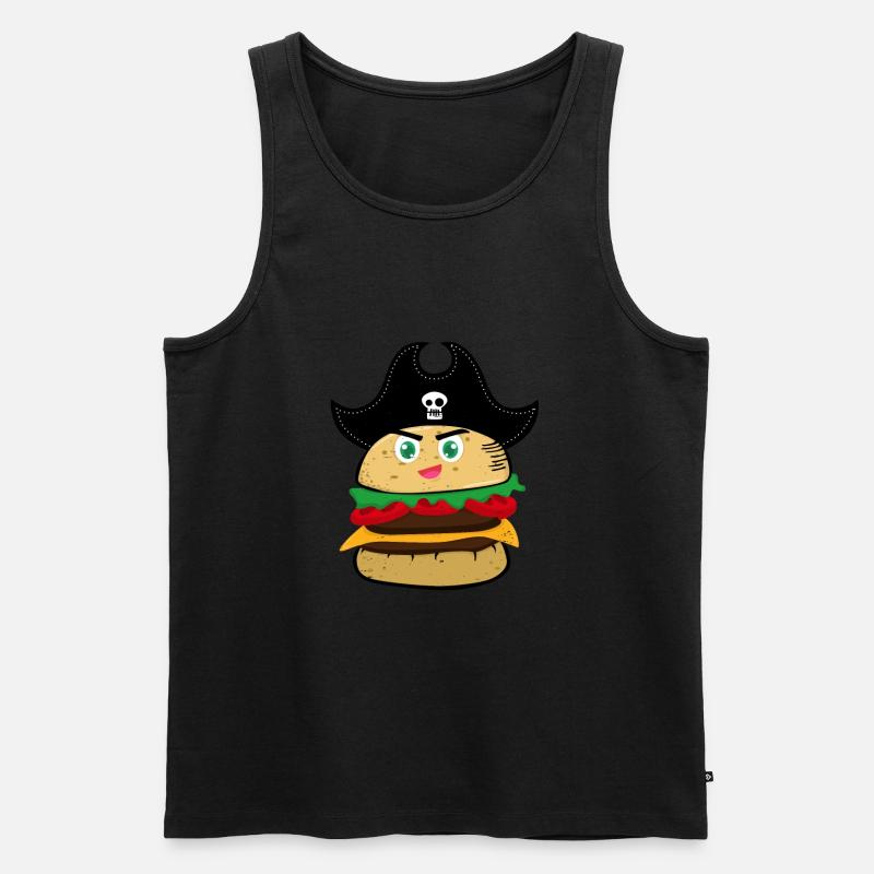 Hamburger - Männer Premium Bio Tank Top - Schwarz