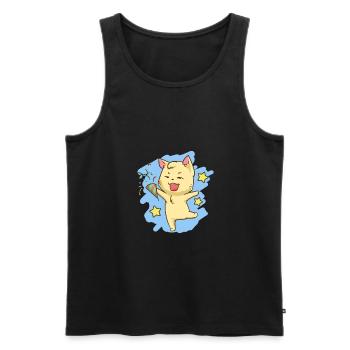 Geburtstag Katze Kawaii Party Feier Miezekatze - Männer Premium Bio Tank Top - Schwarz - Vorne - AI Model Male 178 light (178cm)