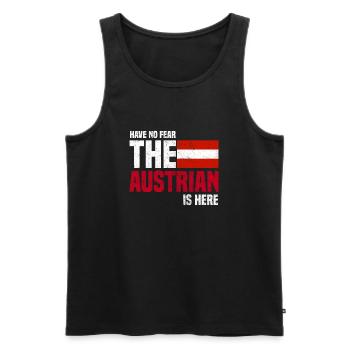 Austria - Men's Premium Organic Tank Top - black - Front - AI Model Male 178 light (178cm)
