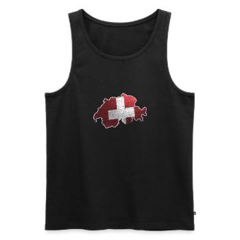 Schweiz - Männer Premium Bio Tank Top - Schwarz - Vorne - Michal (187cm)