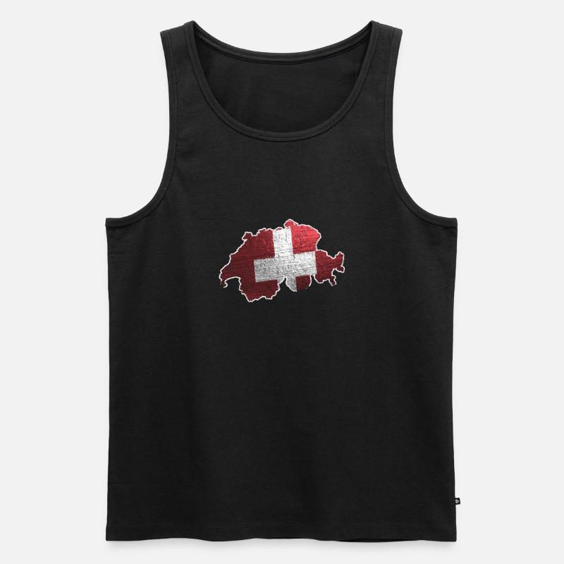 Schweiz - Männer Premium Bio Tank Top - Schwarz