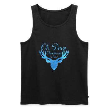 Christmas reindeer pun Xmas funny sayings - Men's Premium Organic Tank Top - black - Front - Michal (187cm)