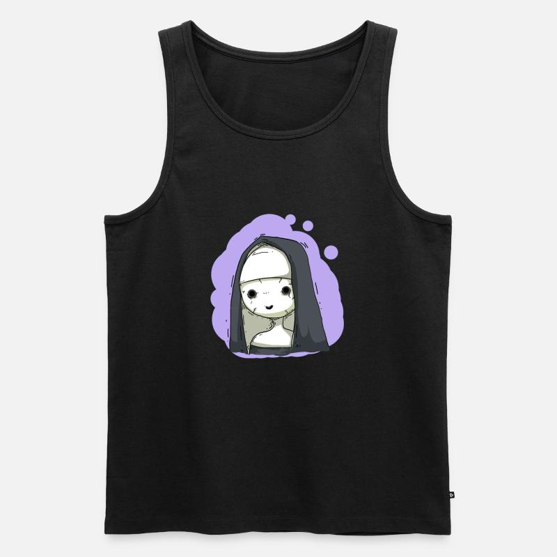 Horror Nonne - Männer Premium Bio Tank Top - Schwarz