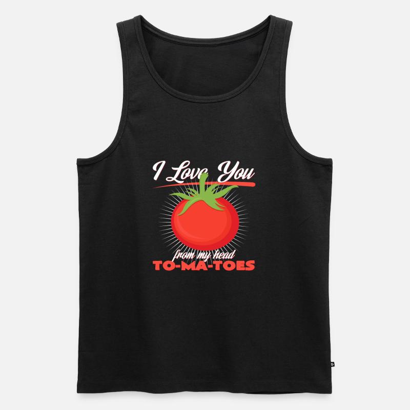 Tomate - Männer Premium Bio Tank Top - Schwarz