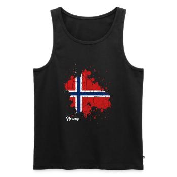 Norway - Men's Premium Organic Tank Top - black - Front - Michal (187cm)