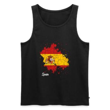 Espagne - Débardeur bio Premium Homme - noir - Devant - AI Model Male 178 light (178cm)