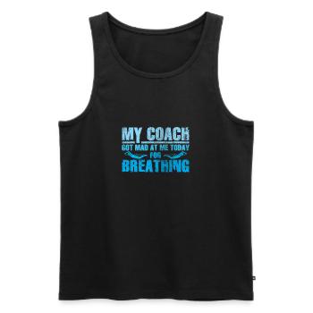 Swimming training swimming - Men's Premium Organic Tank Top - black - Front - AI Model Male 178 light (178cm)