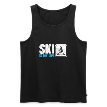 Ski - Männer Premium Bio Tank Top - Schwarz - Vorne - AI Model Male 178 light (178cm)