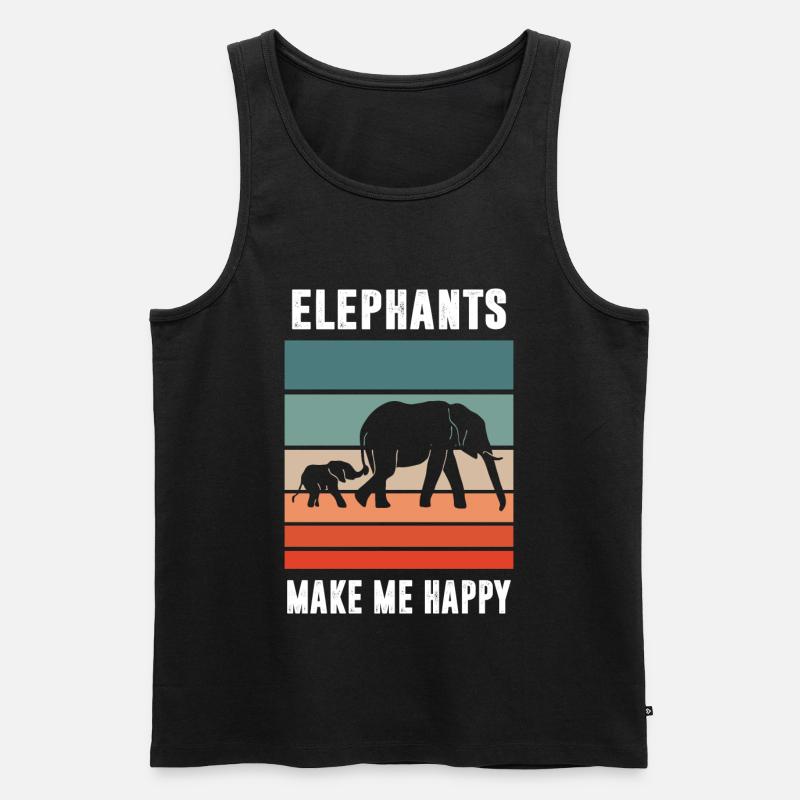 Elefanten - Männer Premium Bio Tank Top - Schwarz