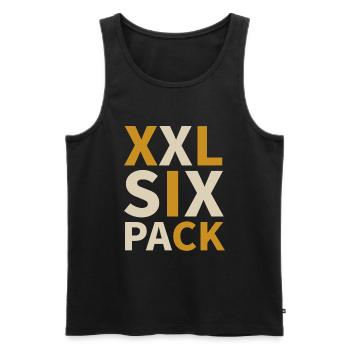 XXL SIX PACK – fat and thin people - Men's Premium Organic Tank Top - black - Front - AI Model Male 178 light (178cm)