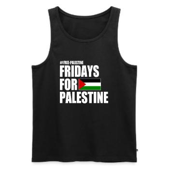 Free palestine fridays for palestine - Männer Premium Bio Tank Top - Schwarz - Vorne - Michal (187cm)