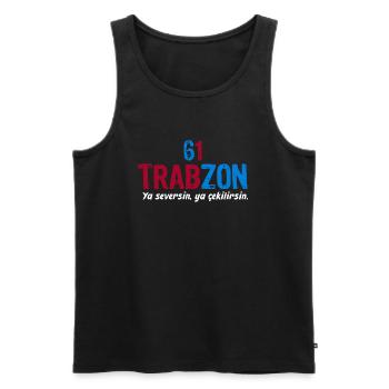 Trabzon Ya seversin ya cekilirsin - Männer Premium Bio Tank Top - Schwarz - Vorne - AI Model Male 178 light (178cm)