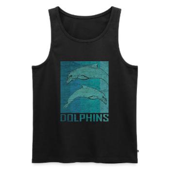 Dolphin dolphin marine animal sea gift - Men's Premium Organic Tank Top - black - Front - AI Model Male 178 light (178cm)