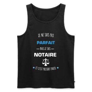 Pas parfait notaire - loi - Débardeur bio Premium Homme - noir - Devant - AI Model Male 178 light (178cm)