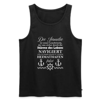 Die Familie ist unser Leuchtturm der uns sicher du - Männer Premium Bio Tank Top - Schwarz - Vorne - AI Model Male 178 light (178cm)