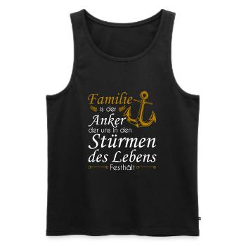 Familie ist der Anker der uns in den Stürmen des L - Männer Premium Bio Tank Top - Schwarz - Vorne - AI Model Male 178 light (178cm)