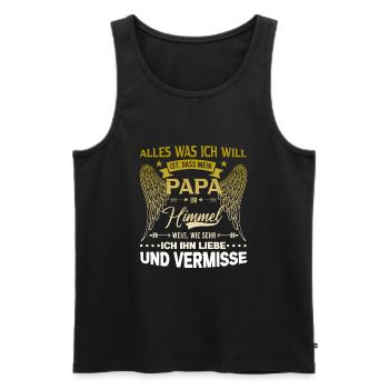Alles was ich will ist, dass mein Papa im Himmel w - Männer Premium Bio Tank Top - Schwarz - Vorne - AI Model Male 178 light (178cm)