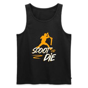 Scoot or die Stuntscooter Stunt Roller - Männer Premium Bio Tank Top - Schwarz - Vorne - AI Model Male 178 light (178cm)