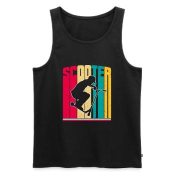 Vintage Retro Stuntscooter Stunt Roller - Männer Premium Bio Tank Top - Schwarz - Vorne - AI Model Male 178 light (178cm)