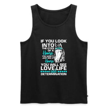 Western Riding Horses Stuff Stallion Riding Horses Girls - Men's Premium Organic Tank Top - black - Front - Michal (187cm)