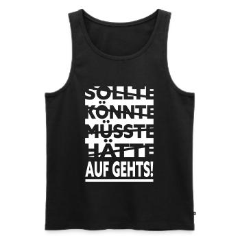 Auf gehts weiss - Männer Premium Bio Tank Top - Schwarz - Vorne - AI Model Male 178 light (178cm)