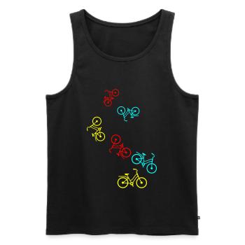 Fahrrad Icon - Männer Premium Bio Tank Top - Schwarz - Vorne - Michal (187cm)