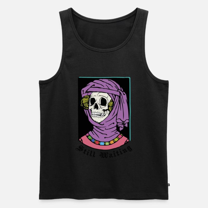 Ich warte immer noch - Männer Premium Bio Tank Top - Schwarz