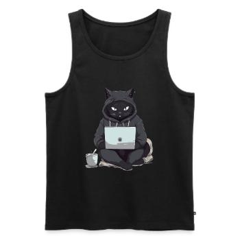 Chat Noir Bombay Chat Tenue pour - Débardeur bio Premium Homme - noir - Devant - Michal (187cm)
